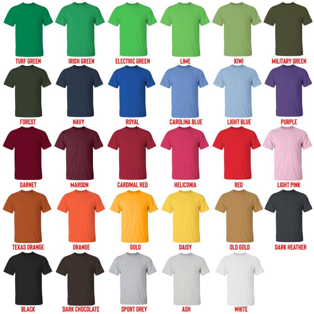 t shirt color chart - Gracie Abrams Store