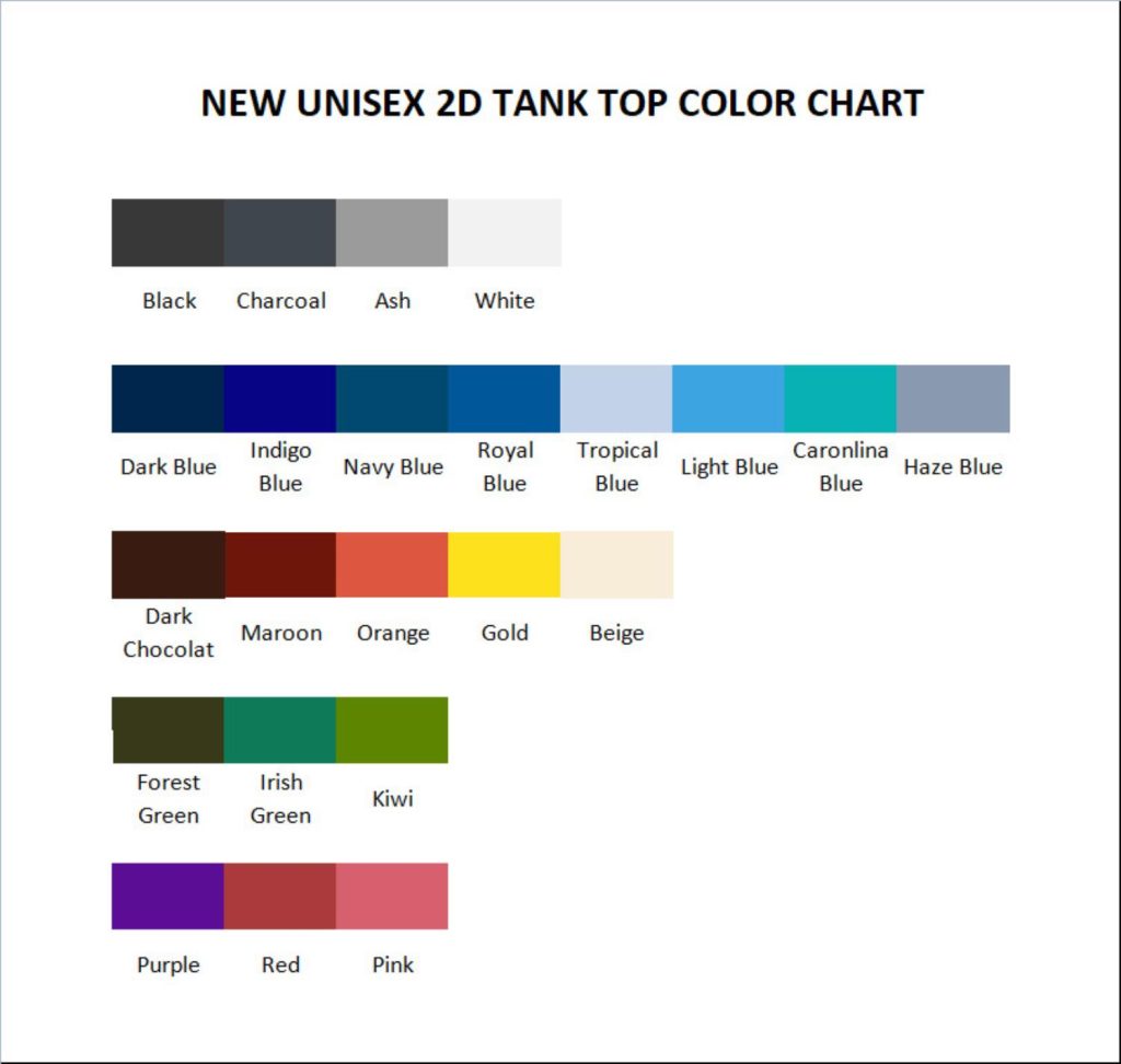 tank top color chart - Gracie Abrams Store