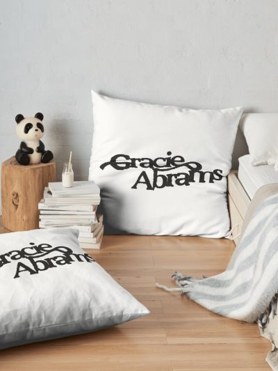 Gracie Abrams Merch Gracie Abrams Logo Throw Pillow Official Gracie Abrams Merch