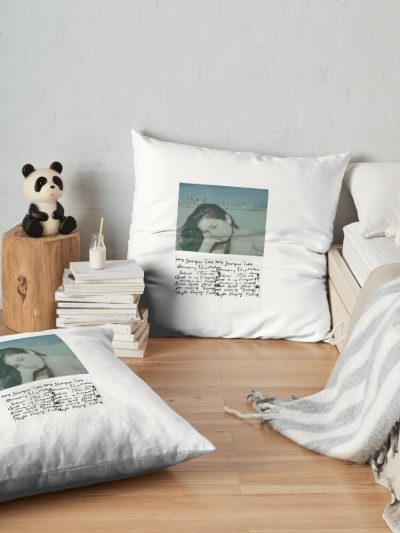 Gracie Abrams Merch - Journal Entries On The Beach Throw Pillow Official Gracie Abrams Merch